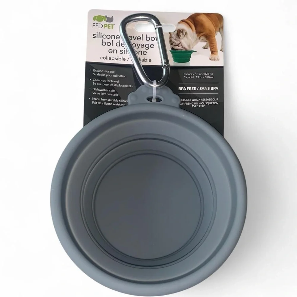 FFD Pet Gray Silicone Travel Bowl